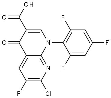 7-chloro-6-fluoro-4-oxo-1-(2,4,6-trifluorophenyl)-1,4-dihydro-1,8-naphthyridine-3-carboxylic acid Structure