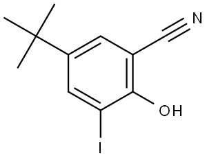 5-(1,1-Dimethylethyl)-2-hydroxy-3-iodobenzonitrile Structure