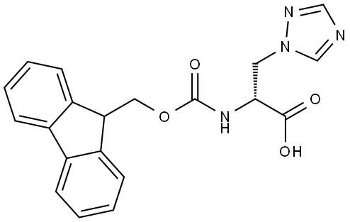 (R)-a-(Fmoc-amino)-1H-1,2,4-triazole-1-propanoic acid Structure