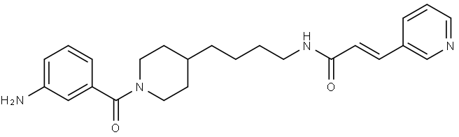 2-Propenamide, N-[4-[1-(3-aminobenzoyl)-4-piperidinyl]butyl]-3-(3-pyridinyl)-, (2E)- Structure