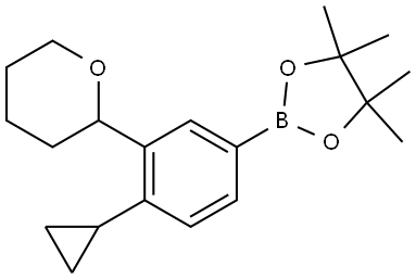 2-(4-cyclopropyl-3-(tetrahydro-2H-pyran-2-yl)phenyl)-4,4,5,5-tetramethyl-1,3,2-dioxaborolane Structure