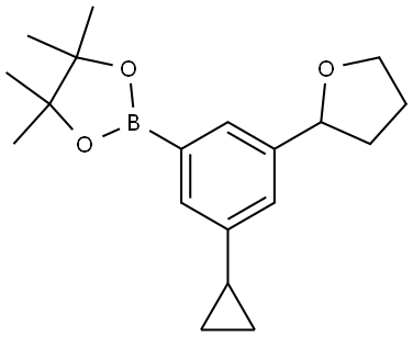 2-(3-cyclopropyl-5-(tetrahydrofuran-2-yl)phenyl)-4,4,5,5-tetramethyl-1,3,2-dioxaborolane Structure