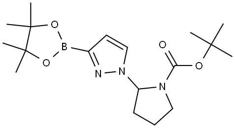 tert-butyl 2-(3-(4,4,5,5-tetramethyl-1,3,2-dioxaborolan-2-yl)-1H-pyrazol-1-yl)pyrrolidine-1-carboxylate 구조식 이미지