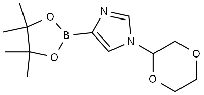 1-(1,4-dioxan-2-yl)-4-(4,4,5,5-tetramethyl-1,3,2-dioxaborolan-2-yl)-1H-imidazole 구조식 이미지