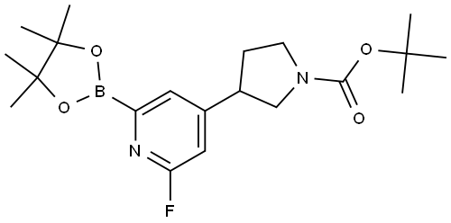 tert-Butyl 3-(2-fluoro-6-(4,4,5,5-tetramethyl-1,3,2-dioxaborolan-2-yl)pyridin-4-yl)pyrrolidine-1-carboxylate Structure