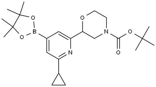tert-butyl 2-(6-cyclopropyl-4-(4,4,5,5-tetramethyl-1,3,2-dioxaborolan-2-yl)pyridin-2-yl)morpholine-4-carboxylate 구조식 이미지
