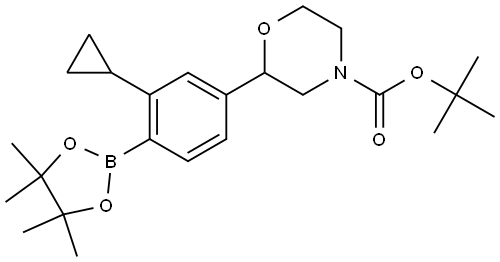 tert-butyl 2-(3-cyclopropyl-4-(4,4,5,5-tetramethyl-1,3,2-dioxaborolan-2-yl)phenyl)morpholine-4-carboxylate Structure