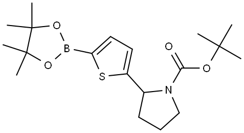 tert-butyl 2-(5-(4,4,5,5-tetramethyl-1,3,2-dioxaborolan-2-yl)thiophen-2-yl)pyrrolidine-1-carboxylate Structure