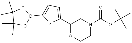 tert-butyl 2-(5-(4,4,5,5-tetramethyl-1,3,2-dioxaborolan-2-yl)thiophen-2-yl)morpholine-4-carboxylate 구조식 이미지