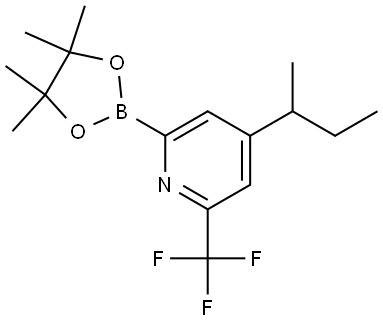 4-(sec-Butyl)-2-(4,4,5,5-tetramethyl-1,3,2-dioxaborolan-2-yl)-6-(trifluoromethyl)pyridine 구조식 이미지