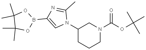 tert-butyl 3-(2-methyl-4-(4,4,5,5-tetramethyl-1,3,2-dioxaborolan-2-yl)-1H-imidazol-1-yl)piperidine-1-carboxylate 구조식 이미지