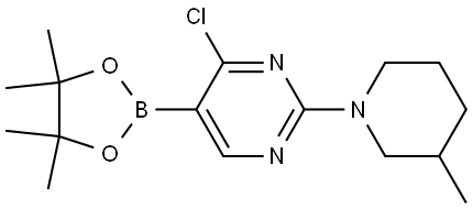 4-Chloro-2-(3-methylpiperidin-1-yl)pyrimidine-5-boronic acid pinacol ester 구조식 이미지