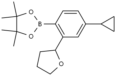 2-(4-cyclopropyl-2-(tetrahydrofuran-2-yl)phenyl)-4,4,5,5-tetramethyl-1,3,2-dioxaborolane Structure