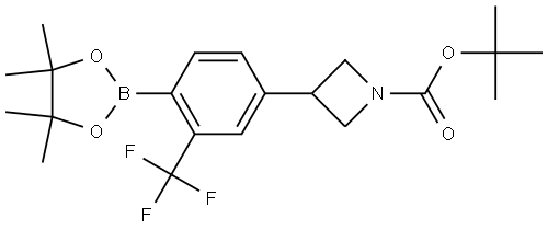 tert-butyl 3-(4-(4,4,5,5-tetramethyl-1,3,2-dioxaborolan-2-yl)-3-(trifluoromethyl)phenyl)azetidine-1-carboxylate Structure
