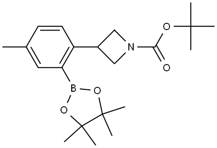 tert-butyl 3-(4-methyl-2-(4,4,5,5-tetramethyl-1,3,2-dioxaborolan-2-yl)phenyl)azetidine-1-carboxylate 구조식 이미지