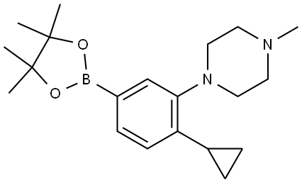 1-(2-cyclopropyl-5-(4,4,5,5-tetramethyl-1,3,2-dioxaborolan-2-yl)phenyl)-4-methylpiperazine Structure