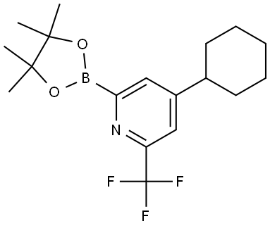 4-Cyclohexyl-2-(4,4,5,5-tetramethyl-1,3,2-dioxaborolan-2-yl)-6-(trifluoromethyl)pyridine Structure