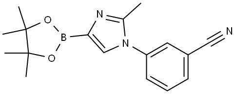 3-(2-methyl-4-(4,4,5,5-tetramethyl-1,3,2-dioxaborolan-2-yl)-1H-imidazol-1-yl)benzonitrile Structure