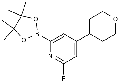 2-Fluoro-4-(tetrahydro-2H-pyran-4-yl)-6-(4,4,5,5-tetramethyl-1,3,2-dioxaborolan-2-yl)pyridine Structure