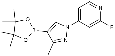 3-Methyl-1-(2-fluoropyridin-4-yl)-1H-pyrazole-4-boronic acid pinacol ester Structure