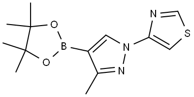 4-(3-methyl-4-(4,4,5,5-tetramethyl-1,3,2-dioxaborolan-2-yl)-1H-pyrazol-1-yl)thiazole Structure