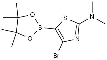 4-Bromo-2-(dimethylamino)thiazole-5-boronic acid pinacol ester 구조식 이미지