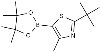 4-Methyl-2-tert-butylthiazole-5-boronic acid pinacol ester 구조식 이미지