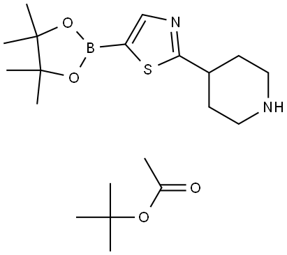 2-(N-Boc-piperidin-4-yl)thiazole-5-boronic acid pinacol ester Structure