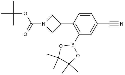 tert-butyl 3-(4-cyano-2-(4,4,5,5-tetramethyl-1,3,2-dioxaborolan-2-yl)phenyl)azetidine-1-carboxylate Structure
