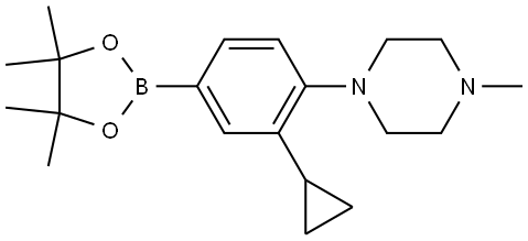 1-(2-cyclopropyl-4-(4,4,5,5-tetramethyl-1,3,2-dioxaborolan-2-yl)phenyl)-4-methylpiperazine Structure