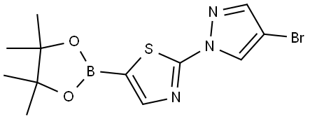 2-(4-Bromo-1H-pyrazol-1-yl)thiazole-5-boronic acid pinacol ester Structure