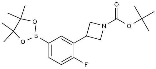 tert-butyl 3-(2-fluoro-5-(4,4,5,5-tetramethyl-1,3,2-dioxaborolan-2-yl)phenyl)azetidine-1-carboxylate Structure