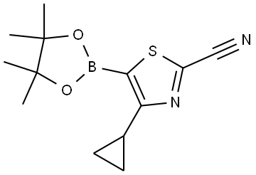 4-Cyclopropyl-2-cyanothiazole-5-boronic acid pinacol ester 구조식 이미지