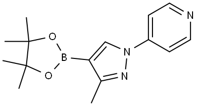 Pyridine, 4-[3-methyl-4-(4,4,5,5-tetramethyl-1,3,2-dioxaborolan-2-yl)-1H-pyrazol-1-yl]- Structure