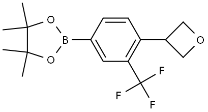 4,4,5,5-tetramethyl-2-(4-(oxetan-3-yl)-3-(trifluoromethyl)phenyl)-1,3,2-dioxaborolane Structure