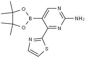 2-Amino-4-(thiazol-2-yl)pyrimidine-5-boronic acid pinacol ester Structure