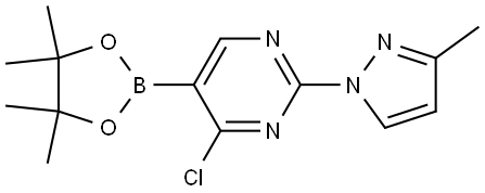 4-Chloro-2-(3-methyl-1H-pyrazol-1-yl)pyrimidine-5-boronic acid pinacol ester Structure