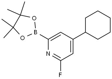 4-Cyclohexyl-2-fluoro-6-(4,4,5,5-tetramethyl-1,3,2-dioxaborolan-2-yl)pyridine Structure