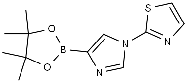 2-(4-(4,4,5,5-tetramethyl-1,3,2-dioxaborolan-2-yl)-1H-imidazol-1-yl)thiazole 구조식 이미지