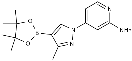 2-Pyridinamine, 4-[3-methyl-4-(4,4,5,5-tetramethyl-1,3,2-dioxaborolan-2-yl)-1H-pyrazol-1-yl]- Structure