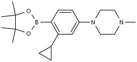 1-(3-cyclopropyl-4-(4,4,5,5-tetramethyl-1,3,2-dioxaborolan-2-yl)phenyl)-4-methylpiperazine Structure