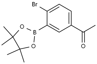 1-(4-Bromo-3-(4,4,5,5-tetramethyl-1,3,2-dioxaborolan-2-yl)phenyl)ethan-1-one 구조식 이미지