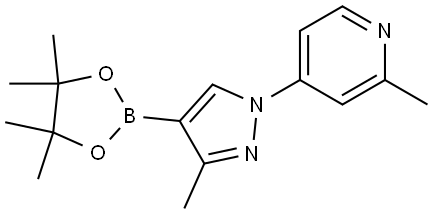 Pyridine, 2-methyl-4-[3-methyl-4-(4,4,5,5-tetramethyl-1,3,2-dioxaborolan-2-yl)-1H-pyrazol-1-yl]- Structure