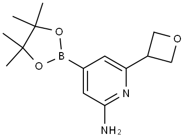 6-(oxetan-3-yl)-4-(4,4,5,5-tetramethyl-1,3,2-dioxaborolan-2-yl)pyridin-2-amine Structure