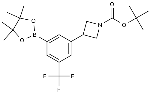 tert-butyl 3-(3-(4,4,5,5-tetramethyl-1,3,2-dioxaborolan-2-yl)-5-(trifluoromethyl)phenyl)azetidine-1-carboxylate Structure