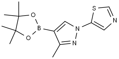 5-(3-methyl-4-(4,4,5,5-tetramethyl-1,3,2-dioxaborolan-2-yl)-1H-pyrazol-1-yl)thiazole Structure