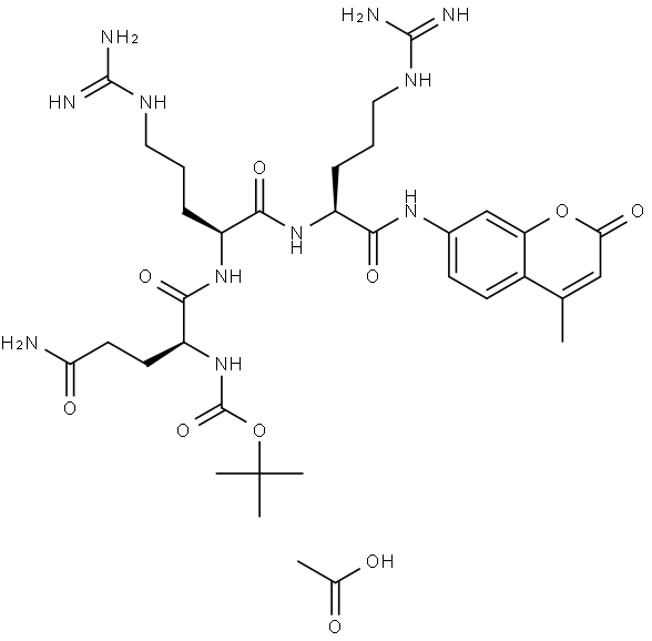 Boc-Gln-Arg-Arg-AMC Structure