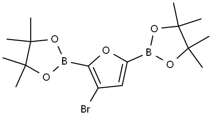 3-Bromofuran-2-5-diboronic acid pinacol ester Structure