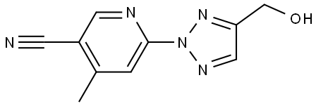 6-(4-(hydroxymethyl)-2H-1,2,3-triazol-2-yl)-4-methylnicotinonitrile Structure