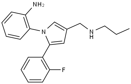 2-(2-(2-fluorophenyl)-4-((propylamino)methyl)-1H-pyrrol-1-yl)aniline Structure